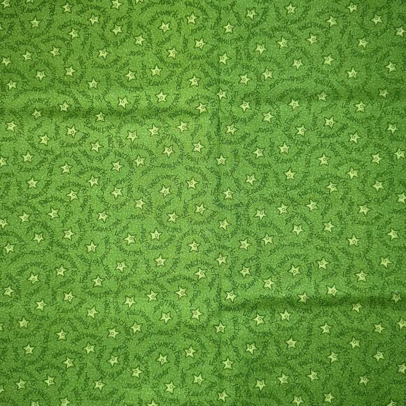 Patchwork Fever by Shelly Benton For Henry Glass Fabrics - 1/2 Yard Green Star - Picture 2 of 6